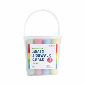 

Kitecs - Jumbo Sidewalk Chalk Non-Toxic Washable, Kapur Tulis Warna Jumbo Tidak Beracun Mudah Dicuci, 4 colors set of 12pc