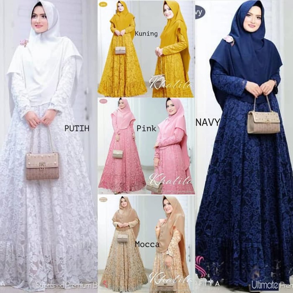 TERLARIS Khalila Syari-Baju pesta wanita-Setelan gamis pesta -Dress Hijab muslimah