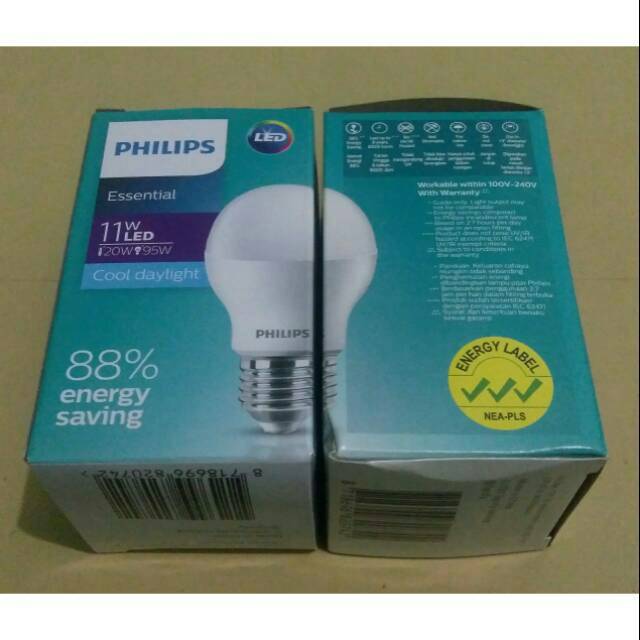 Lampu LED Philips Essensial 11 watt Bohlam 11w Philip 11 w Bulb LED 11watt