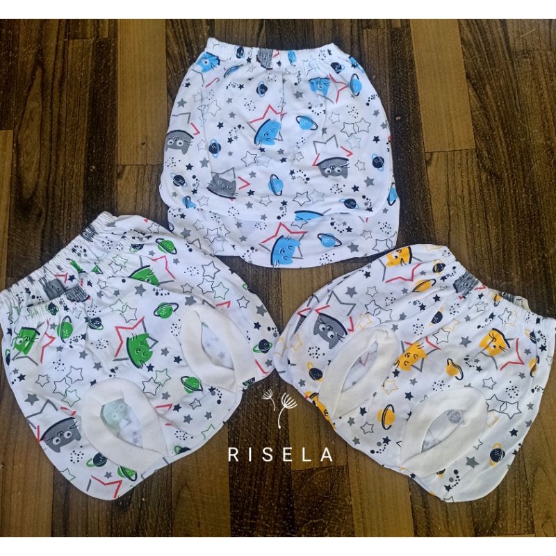 6 Pcs Celana Pop Pendek Kacamata Baru Lahir 3-36 Bulan Motif Keren dan Lucu