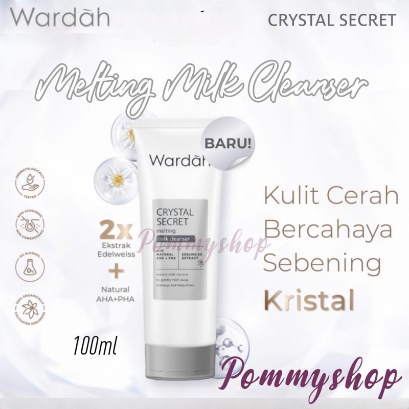 Wardah Crystal Secret Melting Milk Cleanser With Natural AHA+PHA 100ml