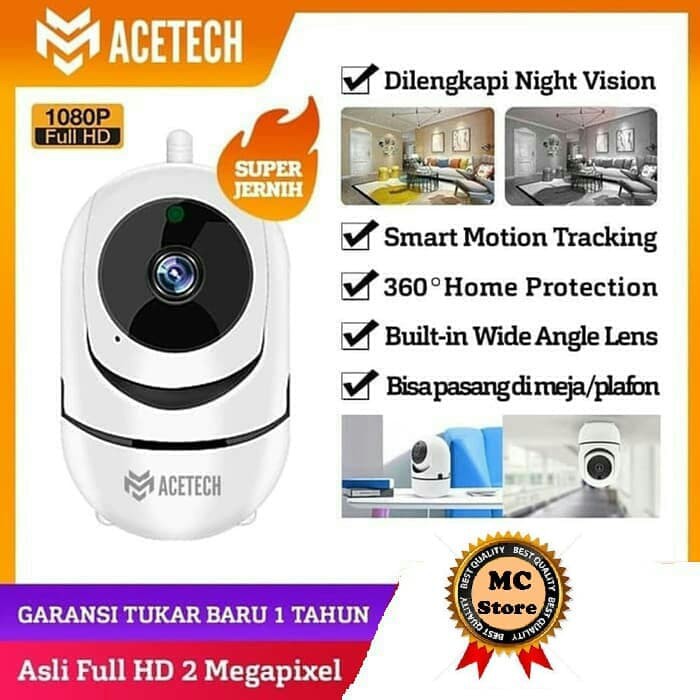 Acetech CCTV IP Wifi Camera Wireless Portable Mini Motion Detection EC80-U15 - Putih