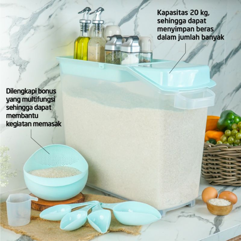 Rice Keeper Wadah Beras 20 kg Technoplast
