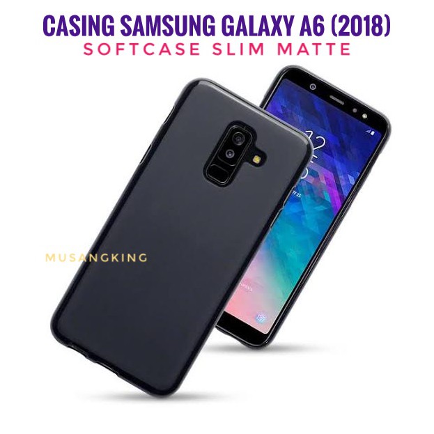 PAPINO Case Matte Samsung A6 2018 Handphone Casing Kondom Silikon HP Softcase Blackmatte