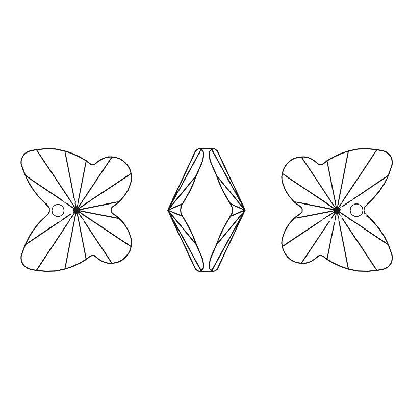 Crystal Butterfly Pendant | Liontin Kristal Bentuk Kupu-kupu | Gratis Pengait Liontin