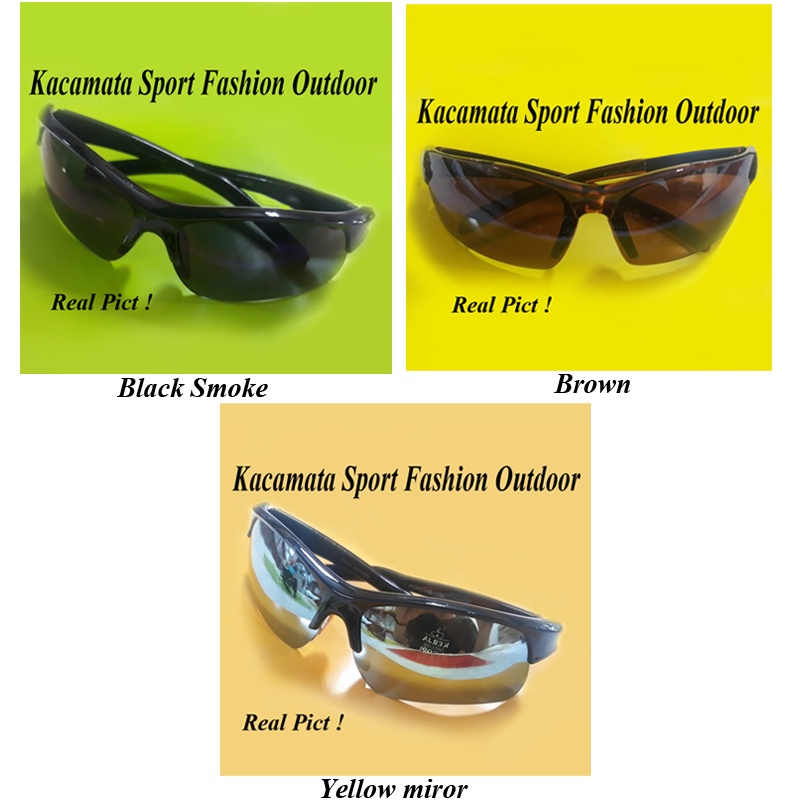 Kacamata Hitam Anti UV Kaca mata Sepeda Olahraga Outdoor Motor Outdoor Bike Sporty Biker Goes  Kacamata Safety Kacamata Berkendara