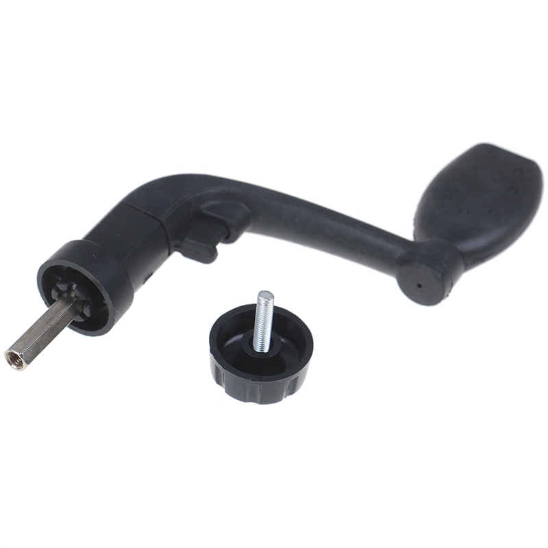 (justenjoyingg.id) Reel Pancing Bahan Plastik Warna Hitam Dengan Power Handle