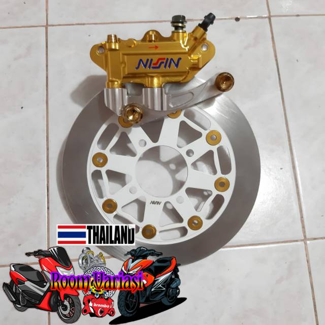 KALIPER MONOBLOK+DISC 220MM+BREKET FREE BAUT KERUCUT PAKET REM DEPAN FINO XEON MIO M3 JUPITER MX