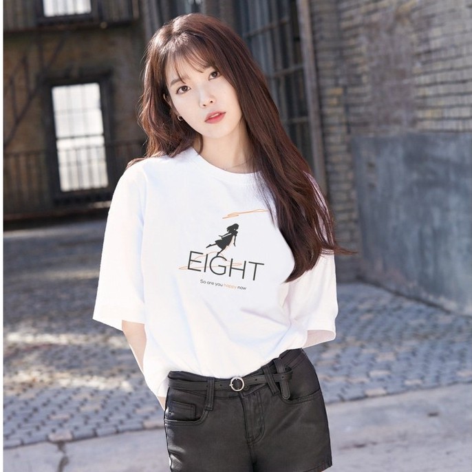 Tshirt IU Eight ft Suga Lee Ji Eun Korean Premium