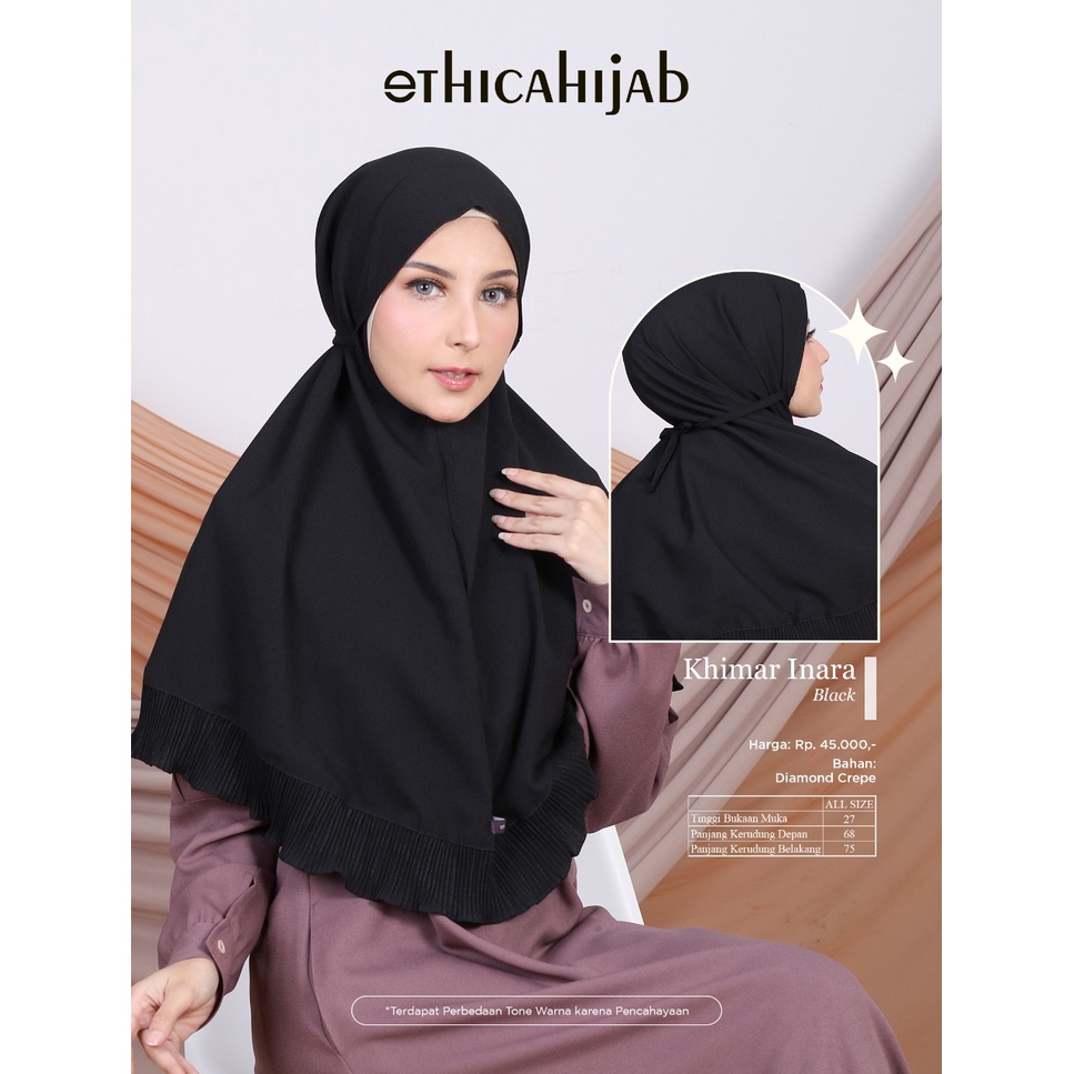 Ethica hijab - Khimar Instant Plisket - Khimar Inara