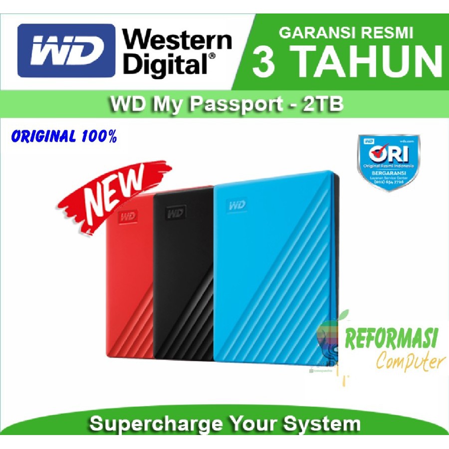 WD My Passport 2TB - HD HDD Hardisk Eksternal External 2.5&quot; USB 3.0