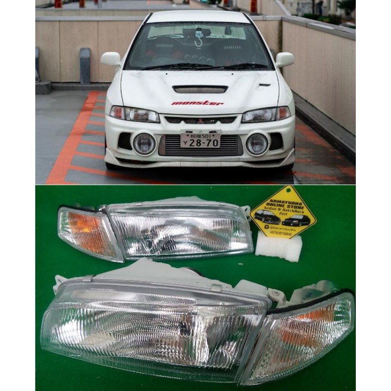 Headlamp Lampu Depan Mitsubishi Lancer Evolution Evo4 CK4