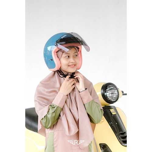 Helm Helem Motor Bogo Half Face Ootd Wanita Cewek Remaja Jilbab Cepol Hijab Rosa Flanel Keren Unik T