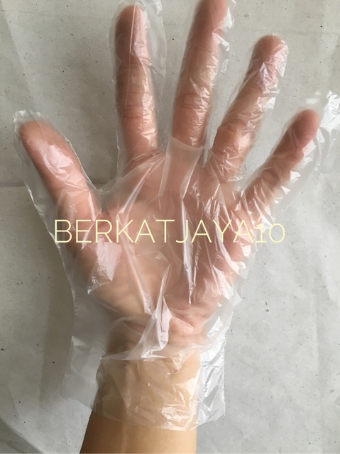 SARUNG TANGAN Glove Plastik Bening Steril Isi 100 pcs