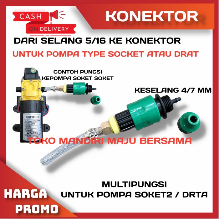 SET KONEKTOR / SAMBUNGAN POMPA MODEL SOCKET KE QUICK RELASE SELANG 4/7