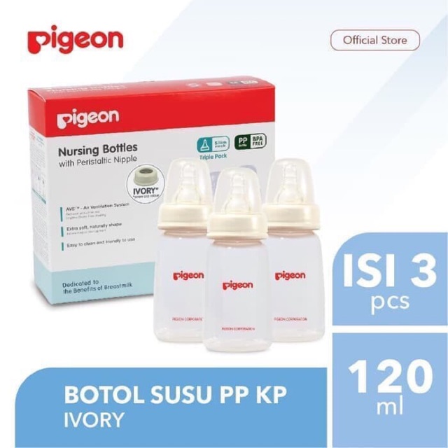 Pigeon Botol tripel pack PP silicone S type 120mll