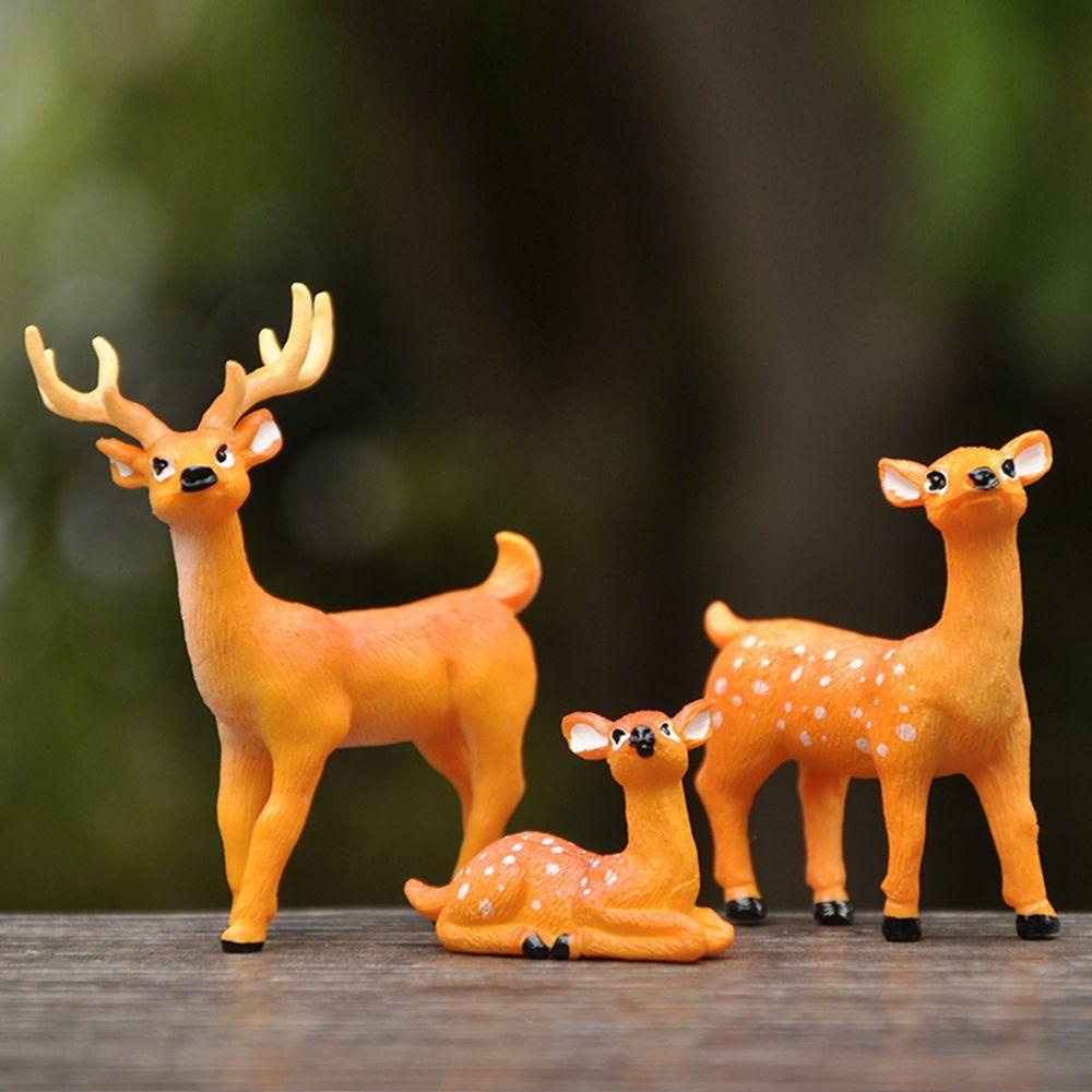 [Elegan] Sika Deer Lucu Padat Buatan Miniatur Individualitas Kreatif Simulasi Rusa Hutan