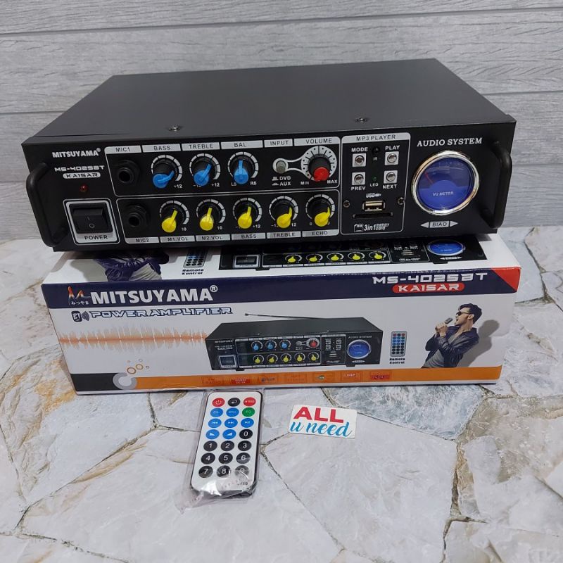 Power Amplifier Mitsuyama MS-4025BT Kaisar Amplifier Bluetooth Karaoke Radio Mp3 Player