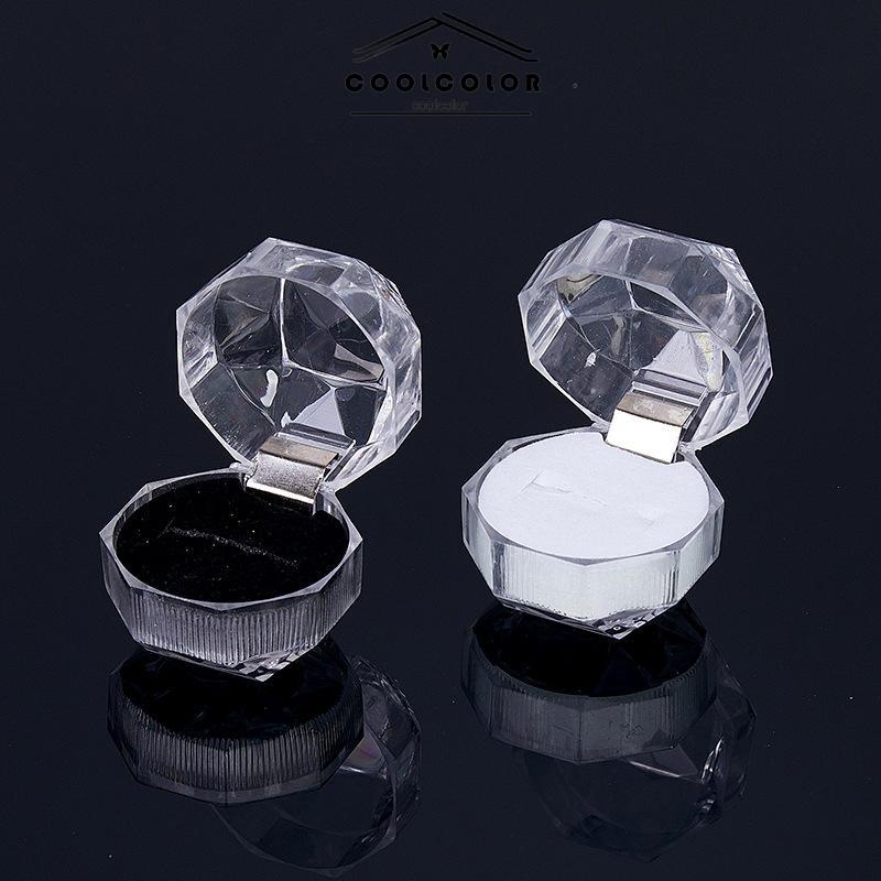 COD❤️ Kotak Cincin Mini Kotak Perhiasan Plastik Stud Earrings Cincin Kalung Perhiasan Kotak Kemasan Kotak Display  Wanita Fashion Aksesoris Impor Fashion Murah Ready Stock