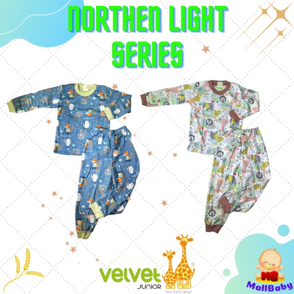 Velvet Junior Size 45678910 Piyama Bayi Velvet Baju Bayi Velvet Panjang Ukuran Besar