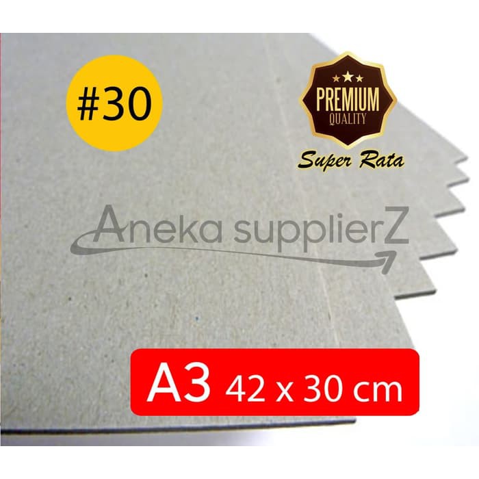 

Karton Tebal Abu - Hard Board Grey No. 30 (2 mm) A3 uk 42x30 cm (6 pcs)