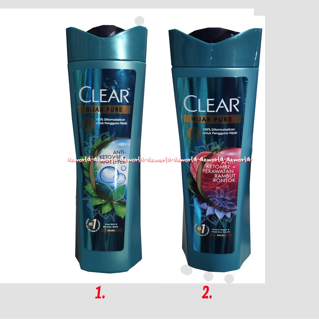 Clear Hijab Pure Anti Ketombe Lepek 320ml Shampoo Untuk Berjilbab Halal