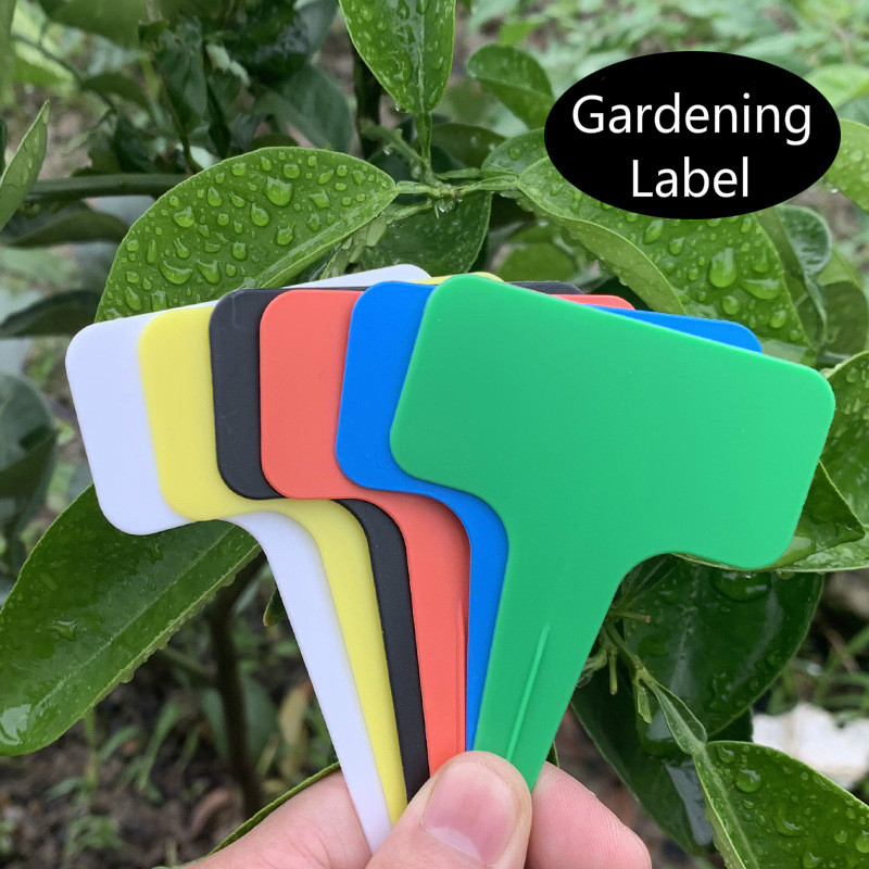 100Pcs Label Tanaman Bunga Tipe T Bahan Plastik Tebal Tahan Lama Anti Air