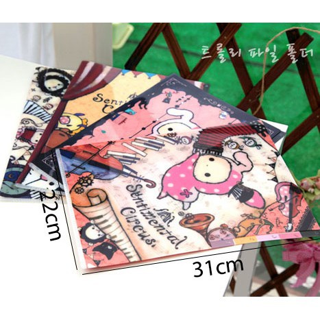 

Korean Stationary Educationshop Folder File Circus Slip 6 Tebal