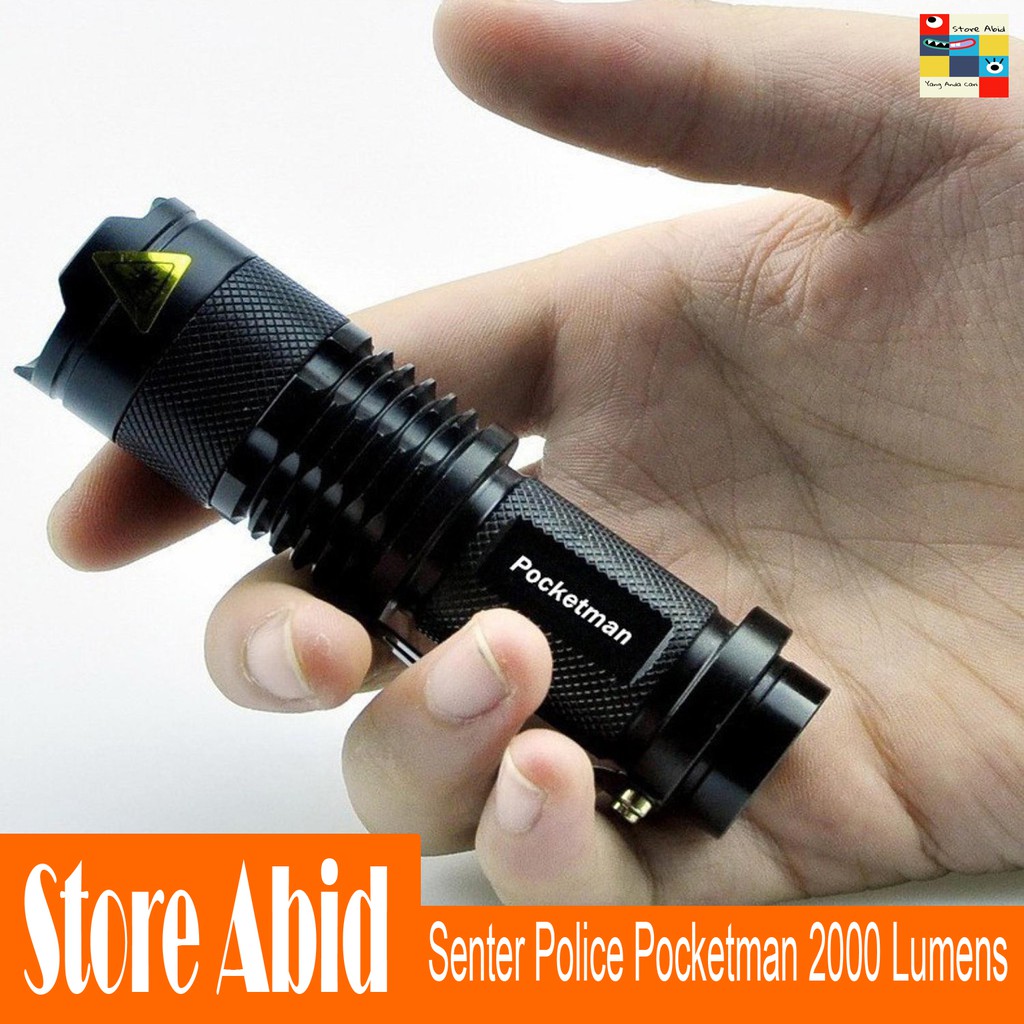 Senter Police Pocketman Senter LED Flashlight 2000 Lumens Waterproof