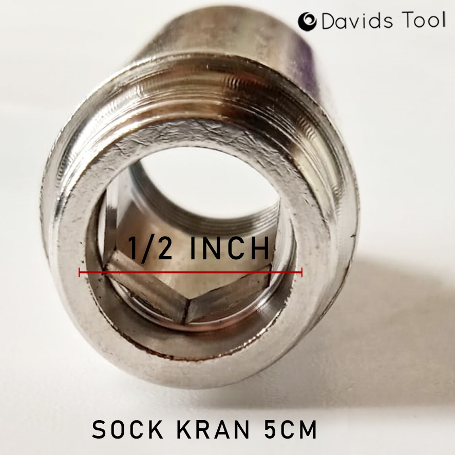 Sambungan Kran Stainless Sok Drat 1/2 Inch 5cm
