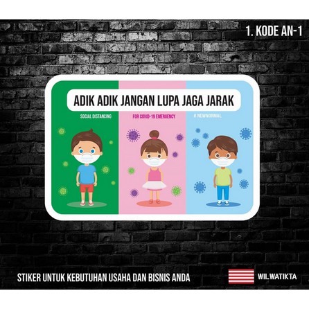 

01-Sticker Safety Warning Jaga Jarak untuk Anak-Anak ( Min. 2 Pcs )