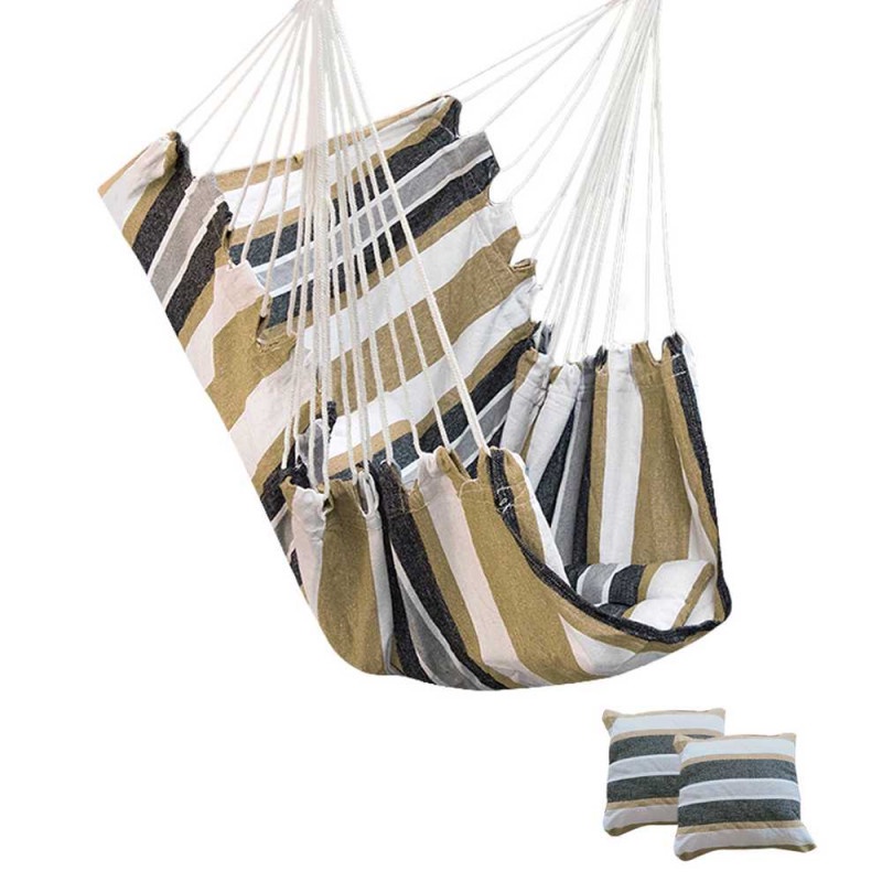 Hammock Kursi Tempat Tidur Ayunan Gantung 2 Pcs Bantal 120Kg