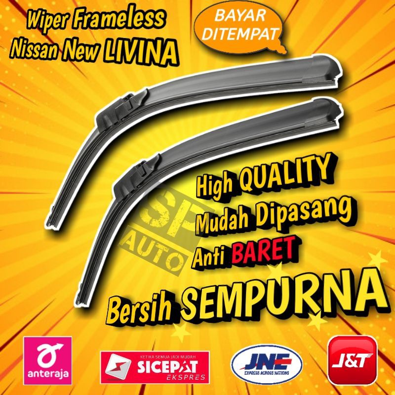 Wiper Frameless Kaca Mobil 2 PCS - Nissan Livina / Grand Livina / Wifer Banana SH154