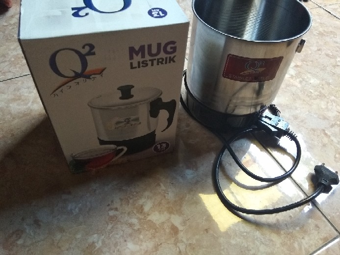 Q2 8013 Mug Elektrik 13 Cm / 1.3 Lt Mug Listrik Electric Heating Cup - Mug Teko Piknik / Traveling