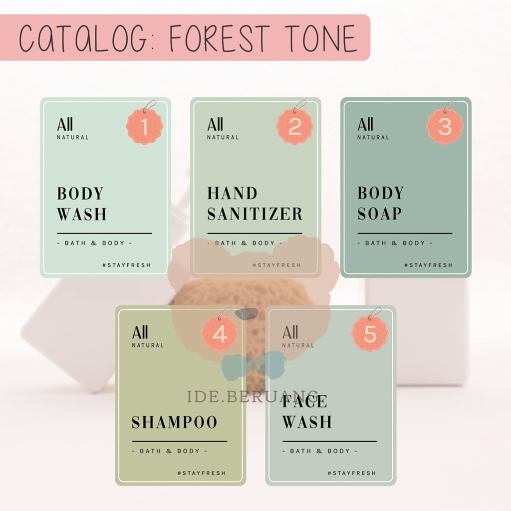 

Sticker Label Sabun / Label Bumbu / Label Laundry Color / Berwarna Forest Tone