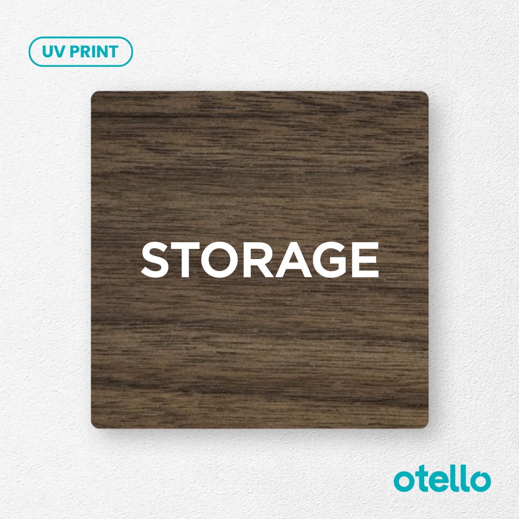Otello Signage Storage Sign Board Kayu Wooden Papan Label Gudang Nama Ruangan Tag Dinding Room Name
