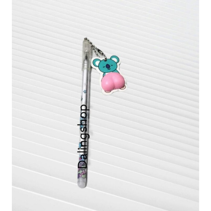 Dalingshop / PULPEN GEL BT21 + GANTUNGAN UNIK LUCU BT21 / PEN BT21 / PEN SQUID GAME + GANTUNGAN BONEKA GOYANG  / PULPEN SQUID GAME-BTS KOYA