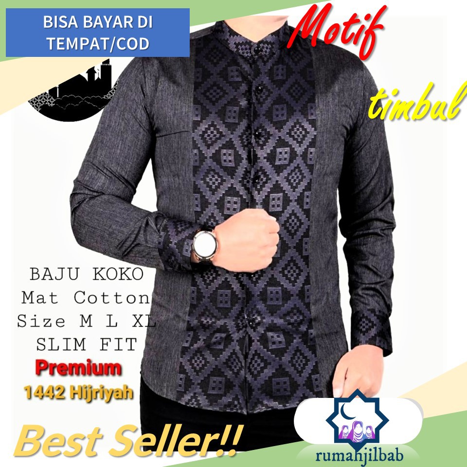 Baju Koko Pria Muslim Trend 2021 Ala Santri Modern KK07