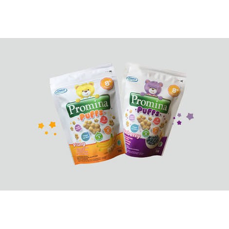 Promina Puffs Cemilan Bayi 8m+ Pisang / Blueberry Mirip Gerber Puffs