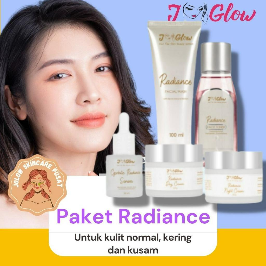 Jglow Skincare Paket Super Whitening Radiance Glowing Bpom Untuk Perawatan Kulit Wajah Normal Kusam