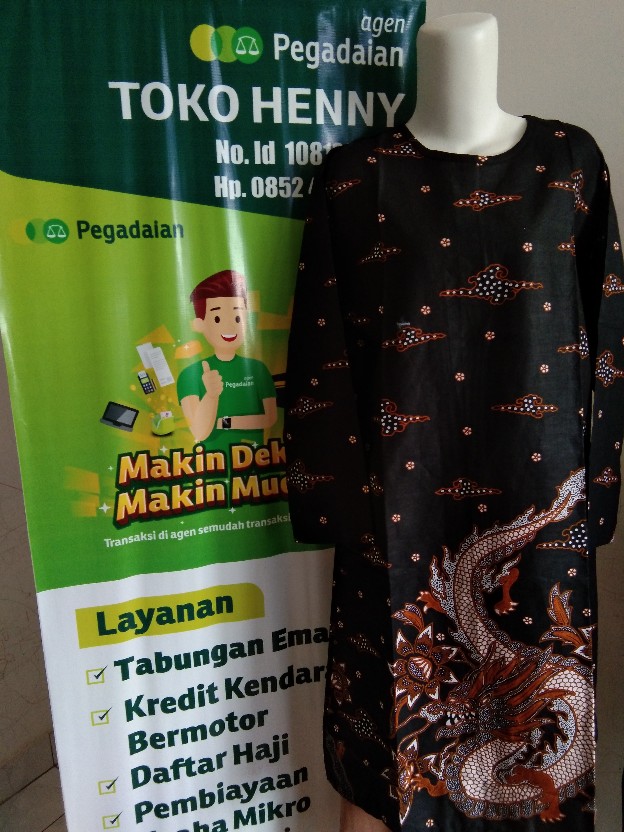 New Arrival Distro Batik Tunik Wanita Bordir Sogan Hrb026 Batikaf Notoarto