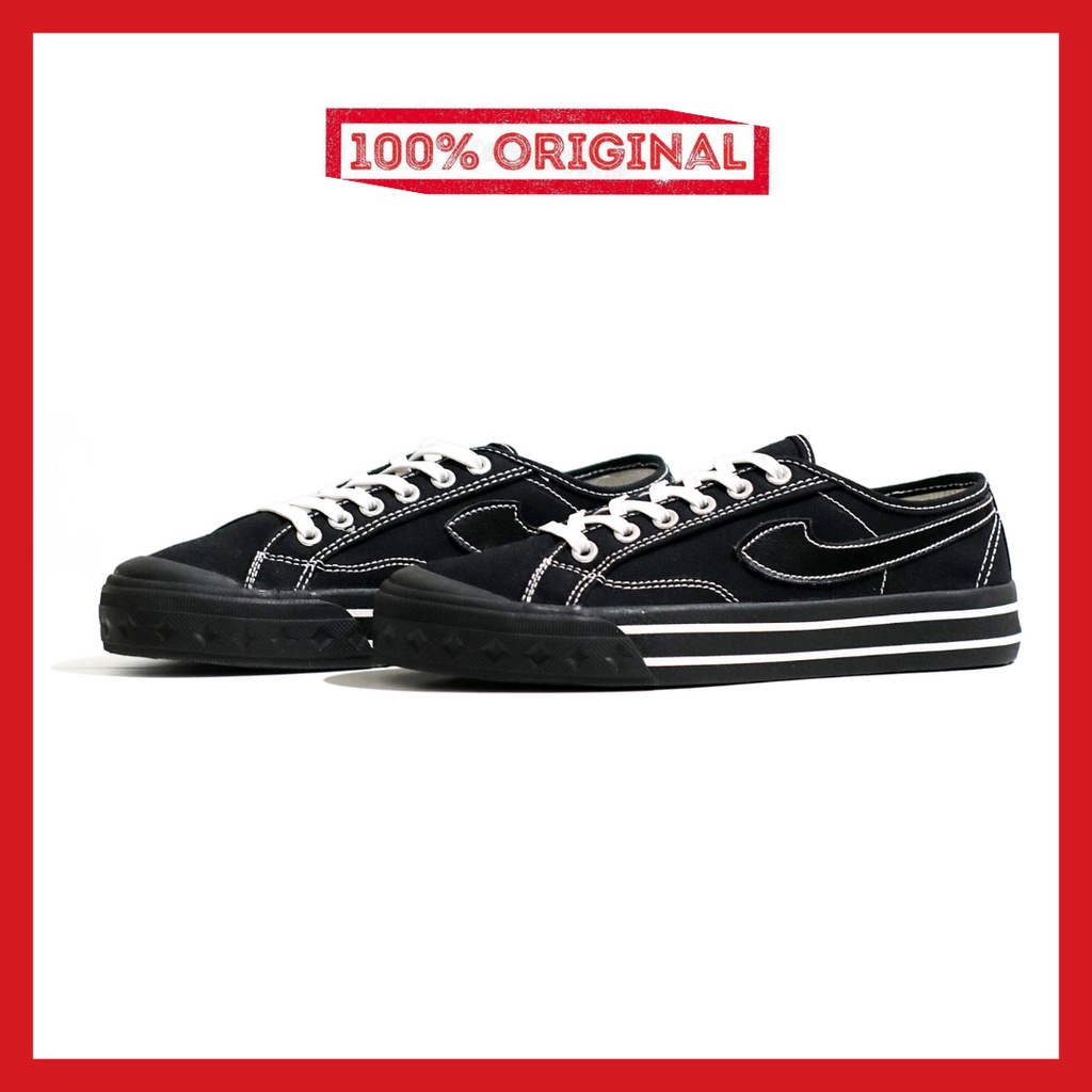 ORIGINAL - Sepatu Brand Lokal Kasual Pria Wanita No Brand Black Oreo Low Not Sneakers Compass Retrograde Black Black