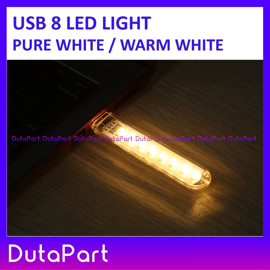 USB 8 Mata LED Mini Light 5V Lampu Senter Tidur Darurat Emergency Lamp