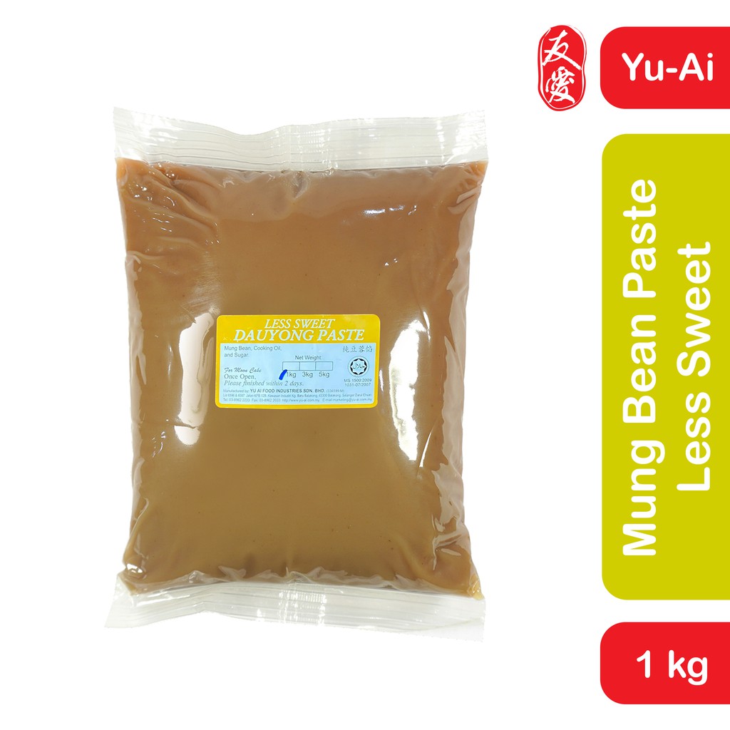 

Yu Ai Mung Bean Paste Less Sweet 1 Kg Yuai Pasta Kacang Hijau Tausa Dauyong White Durian Pandan Mungbean Isian Filling Mooncake Less Sugar