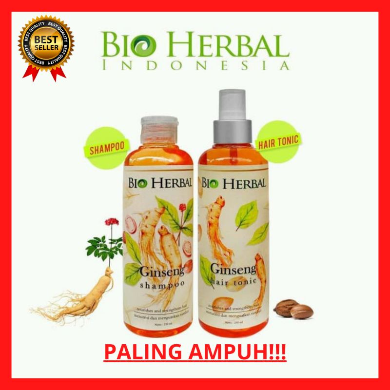 (ORIGINAL 100%) PROMO PAKET BIO HERBAL HAIR TONIC & SHAMPO PENUMBUH/PELEBAT/PENYUBUR/ DAN MENGATASI 
