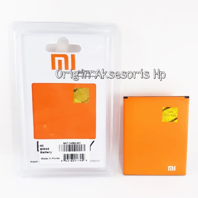 Baterai XIAOMI BM45 - Redmi note 2 - BM 45 Kualitas ORIGINAL 100% dc 88