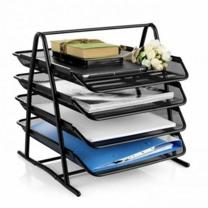 

NEW SALE PAPER TRAY BESI 4 SUSUN LETTER DOCUMENT RAK SURAT V TEC TERBAIK