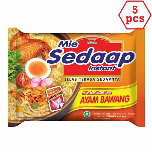 

MI SEDAAP AYAM BAWANG 70 GR ( 5 PCS )