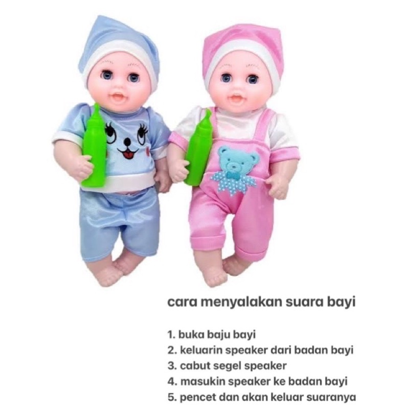 boneka bayi menangis small 26cm boneka baby cry doll dot NaK boneka eleltrik doll nangis