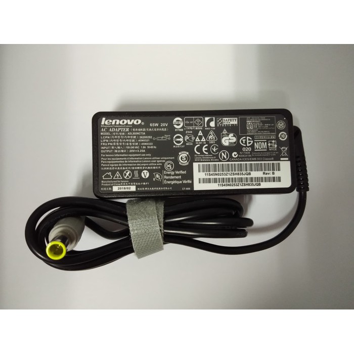 ADAPTOR LENOVO 20V 3.25A JARUM